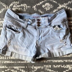 Mid rise jean shorts